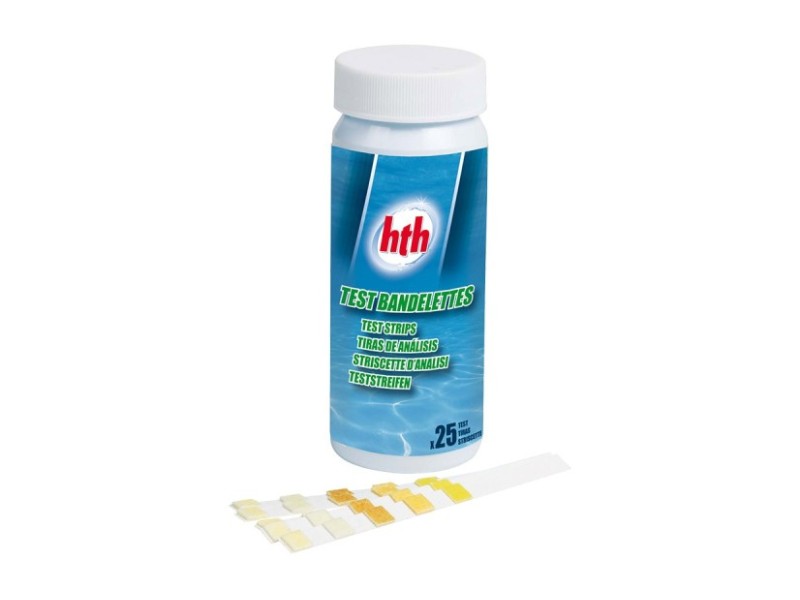 25 bandelettes de test pour analyse eau piscine et spa - HTH