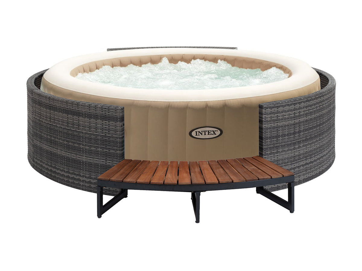 Pack spa gonflable Intex PureSpa Sahara rond Bulles 4 places + Ensemble mobilier Neka