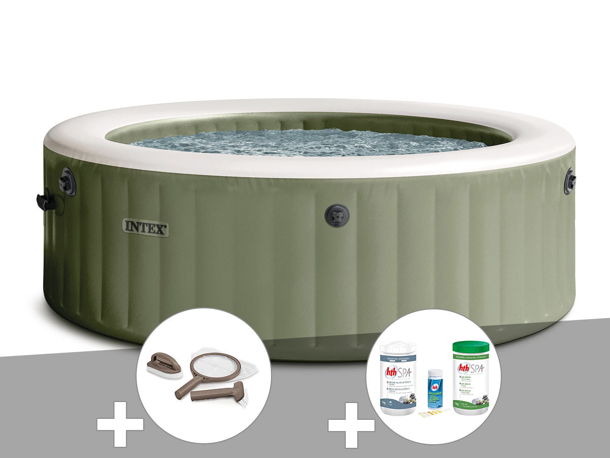 Spa gonflable PureSpa Olive rond Bulles 4 places - Intex