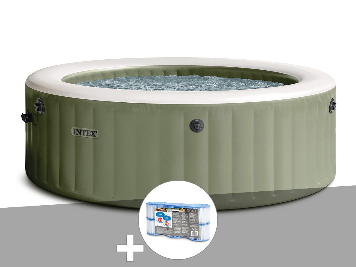 Spa gonflable PureSpa Olive rond Bulles 4 places - Intex