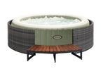 Pack spa gonflable Intex PureSpa Olive rond Bulles 4 places + Ensemble mobilier Neka