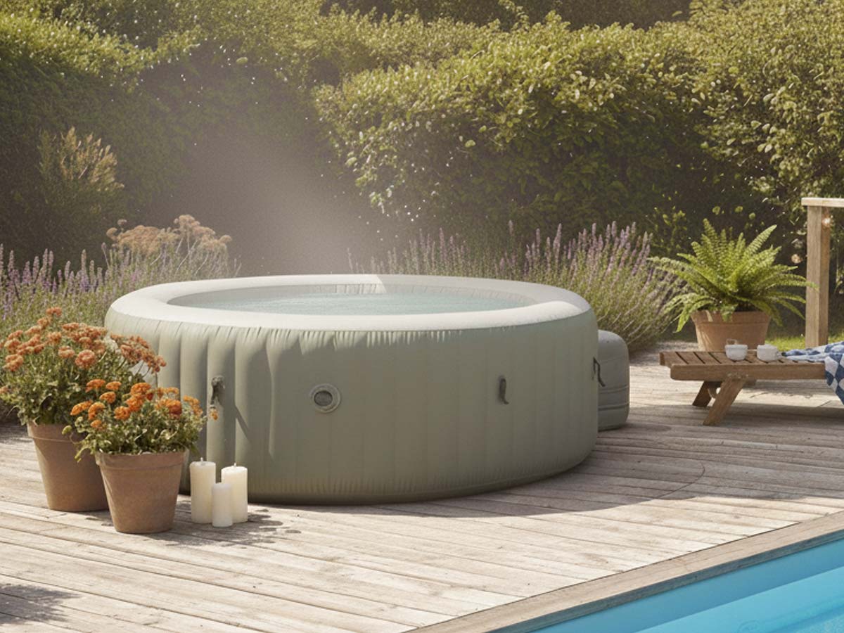 Spa gonflable PureSpa Olive rond Bulles 4 places - Intex