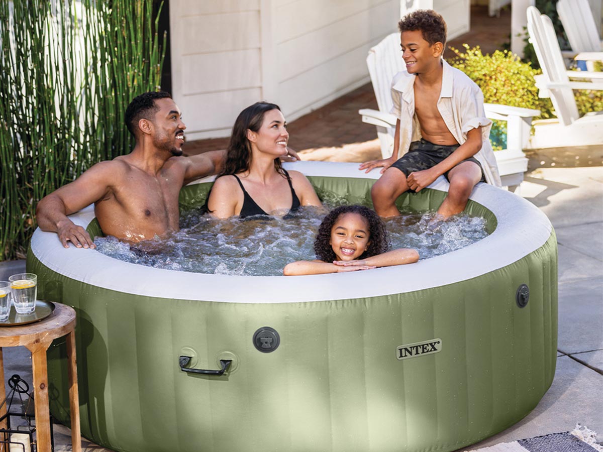 Spa gonflable PureSpa Olive rond Bulles 4 places - Intex