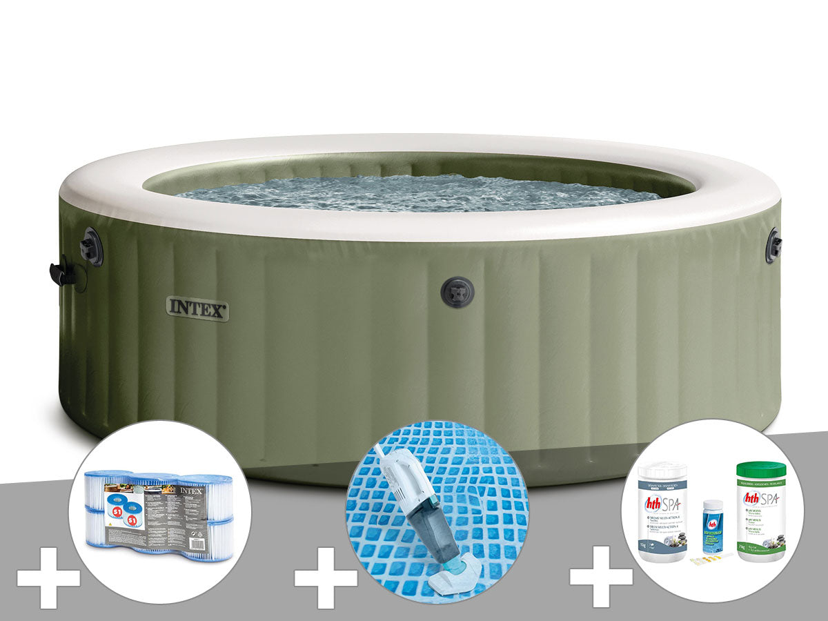 Spa gonflable PureSpa Olive rond Bulles 6 places - Intex