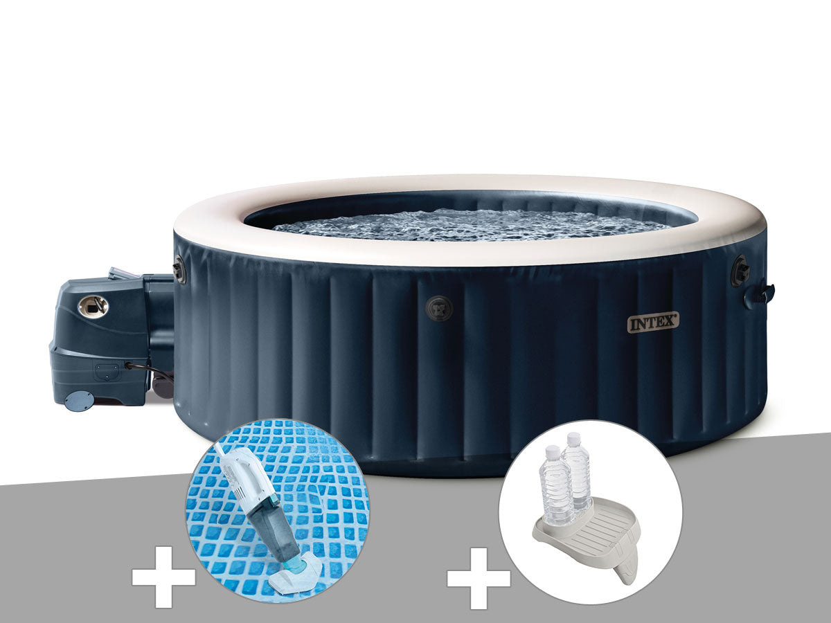 Spa gonflable PureSpa Blue Navy rond Bulles 4 places - Intex