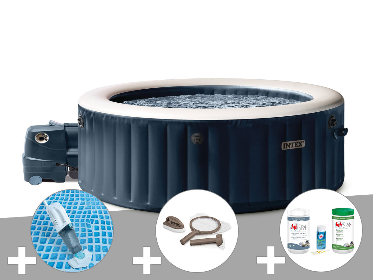 Spa gonflable PureSpa Blue Navy rond Bulles 6 places - Intex