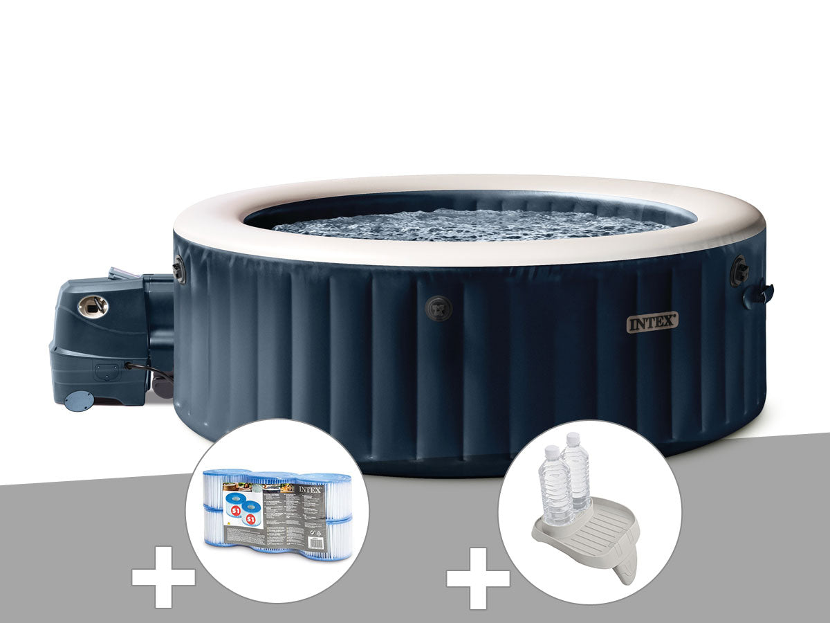 Spa gonflable PureSpa Blue Navy rond Bulles 6 places - Intex
