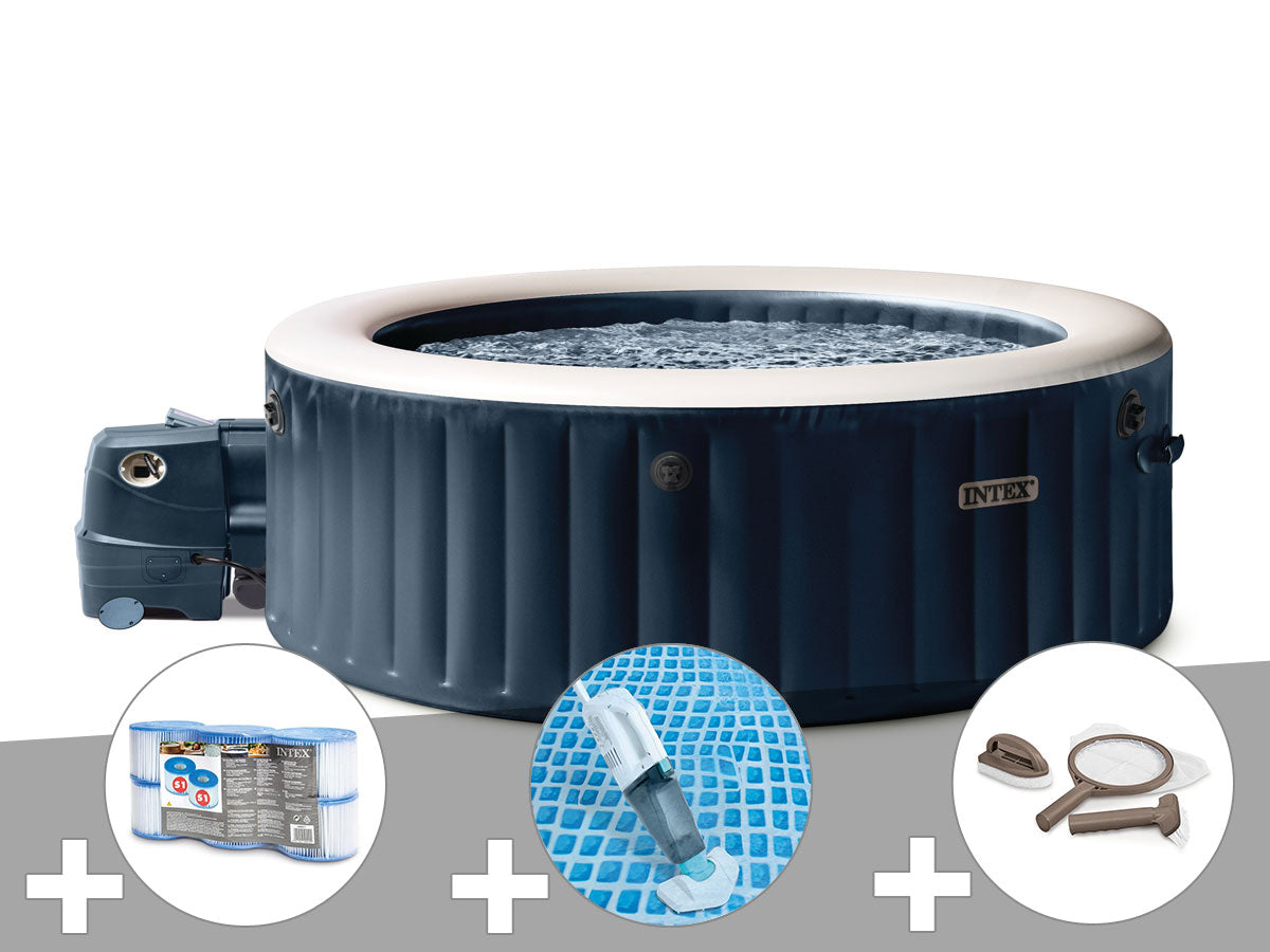 Spa gonflable PureSpa Blue Navy rond Bulles 6 places - Intex