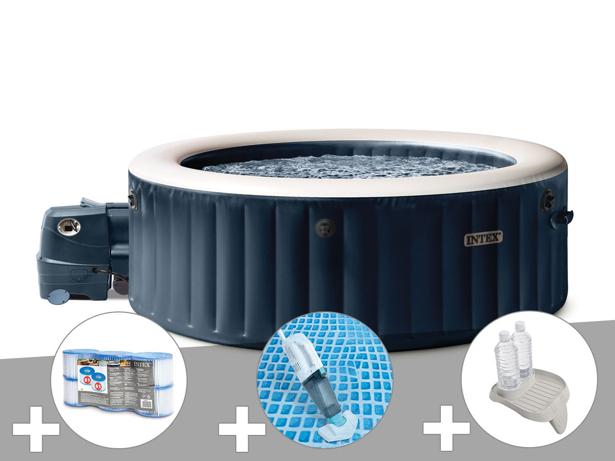 Spa gonflable PureSpa Blue Navy rond Bulles 6 places - Intex