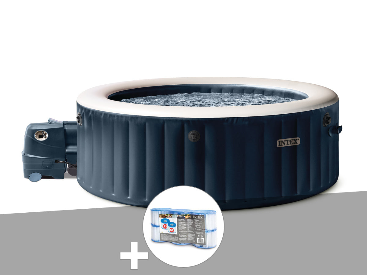 Spa gonflable PureSpa Blue Navy rond Bulles 6 places - Intex