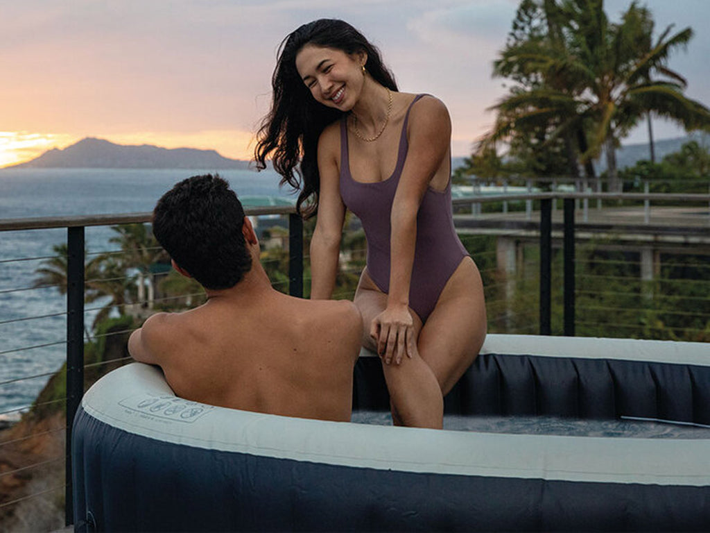 Spa gonflable PureSpa Blue Navy rond Bulles 4 places - Intex