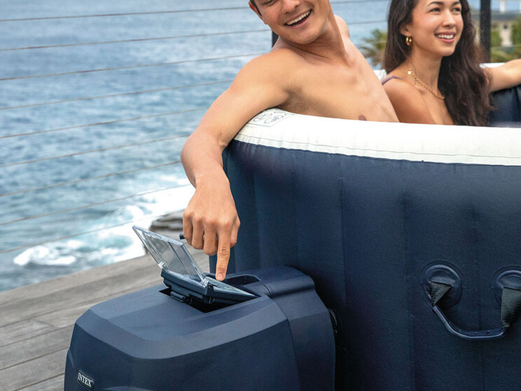 Spa gonflable PureSpa Blue Navy rond Bulles 4 places - Intex