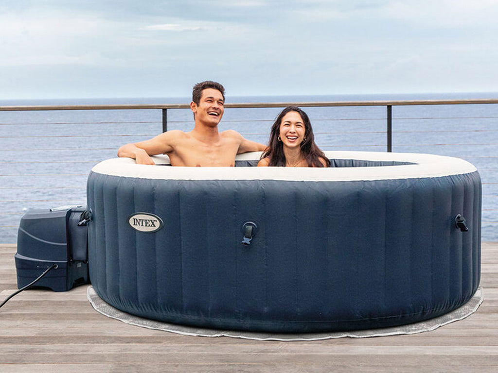 Spa gonflable PureSpa Blue Navy rond Bulles 4 places - Intex