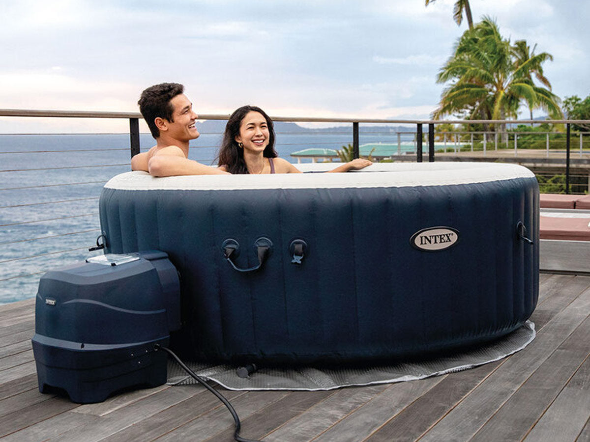 Spa gonflable PureSpa Blue Navy rond Bulles 4 places - Intex