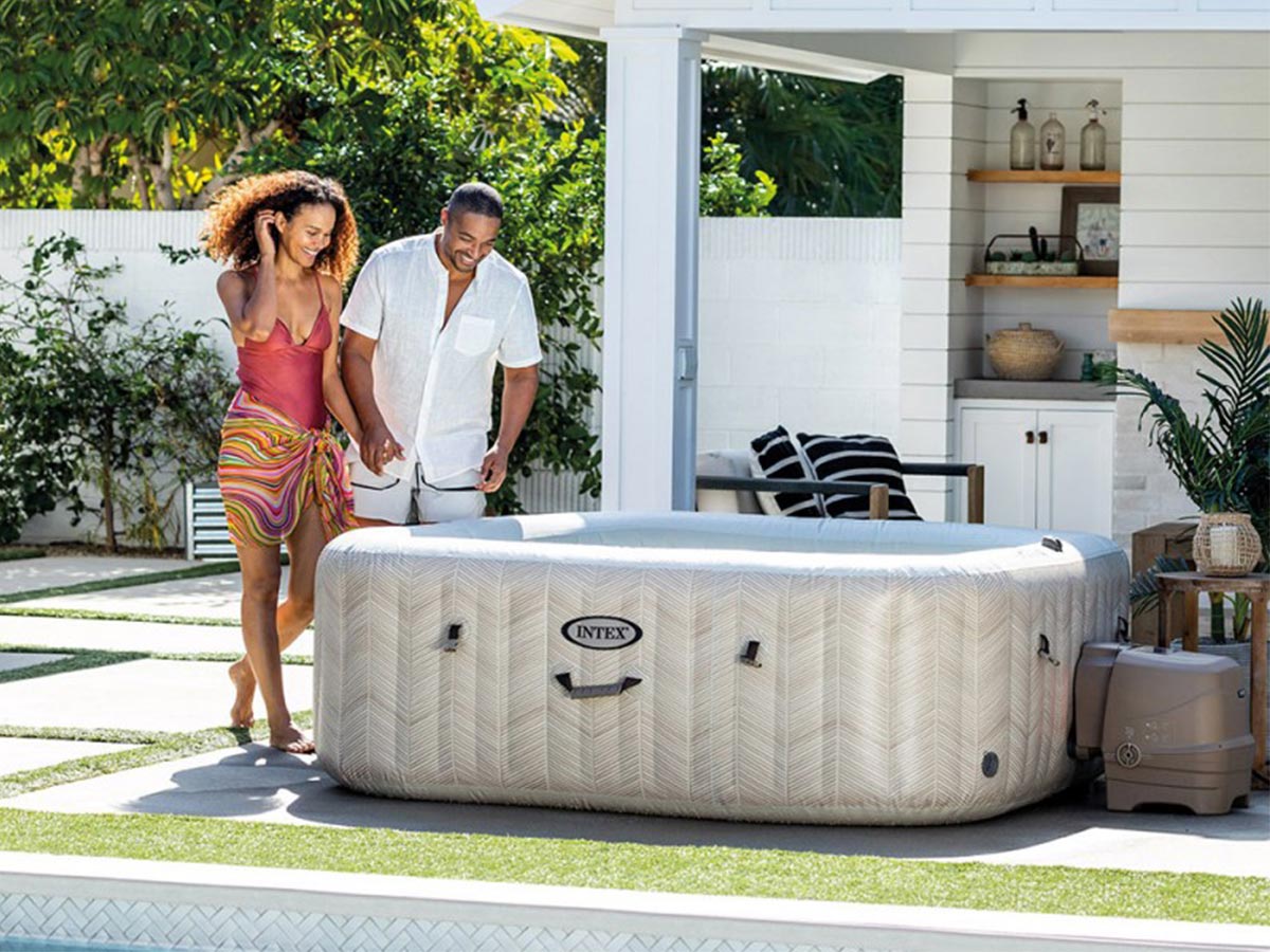 Spa gonflable PureSpa Chevron carré Bulles 6 places - Intex