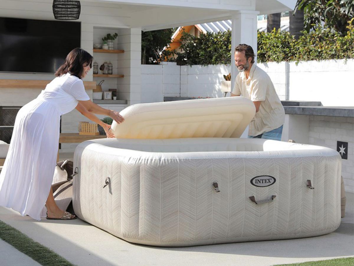 Spa gonflable PureSpa Chevron carré Bulles 6 places - Intex