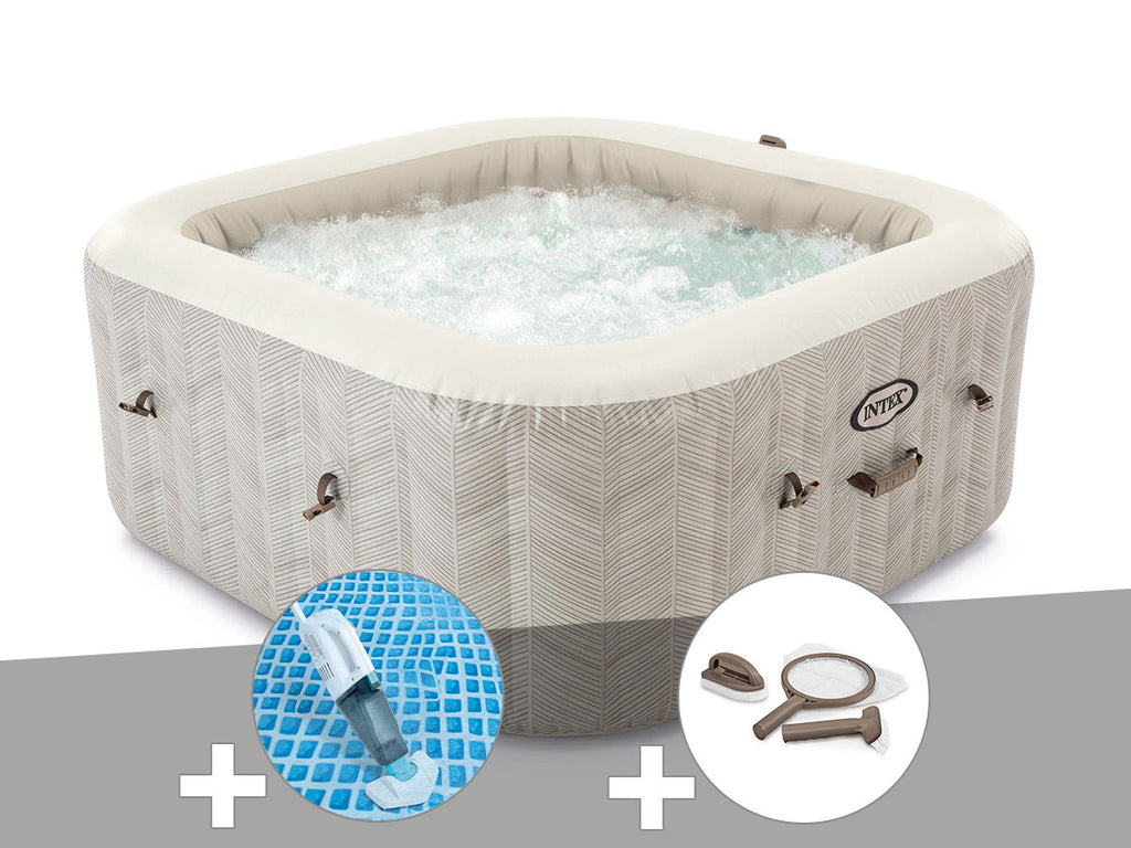 Spa gonflable PureSpa Chevron carré Bulles 4 places - Intex
