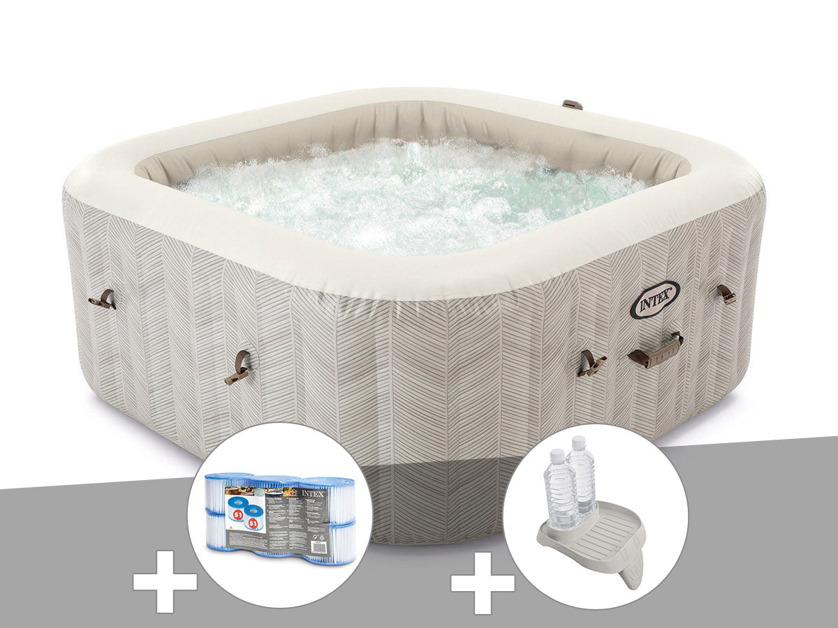 Spa gonflable PureSpa Chevron carré Bulles 4 places - Intex