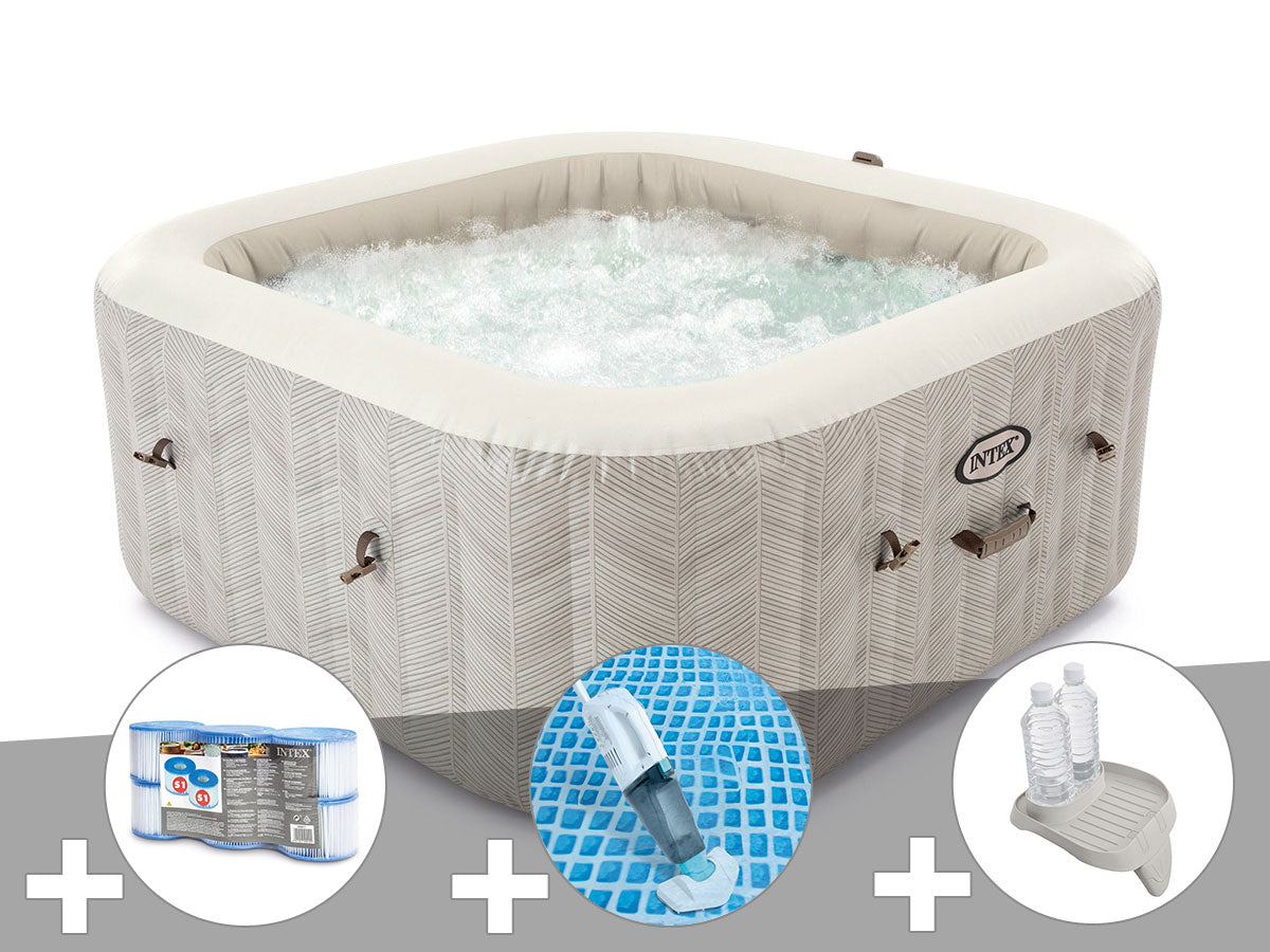 Spa gonflable PureSpa Chevron carré Bulles 4 places - Intex