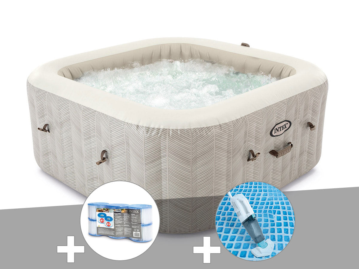 Spa gonflable PureSpa Chevron carré Bulles 4 places - Intex
