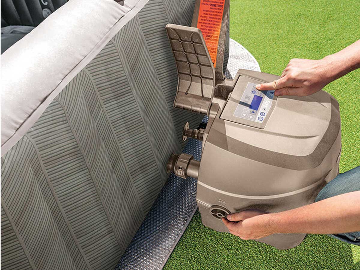 Spa gonflable PureSpa Chevron carré Bulles 4 places - Intex