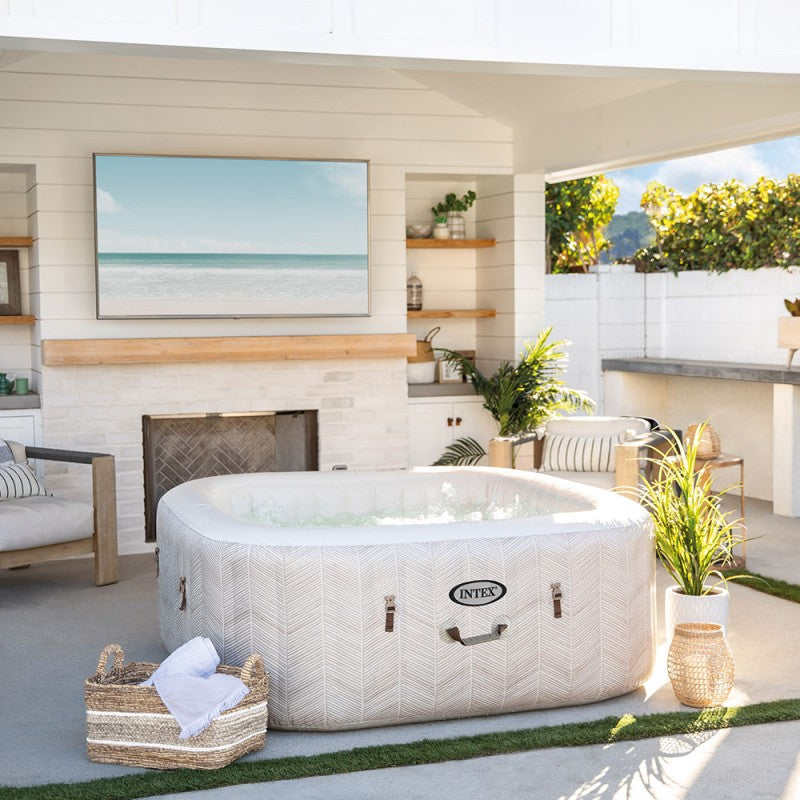 Spa gonflable PureSpa Chevron carré Bulles 4 places - Intex