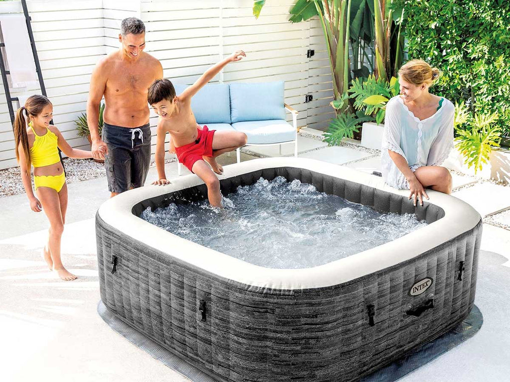 Spa gonflable PureSpa Ardoise carré Bulles 4 places - Intex