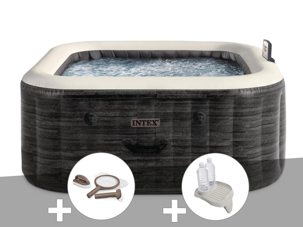 Spa gonflable PureSpa Ardoise carré Bulles 4 places - Intex