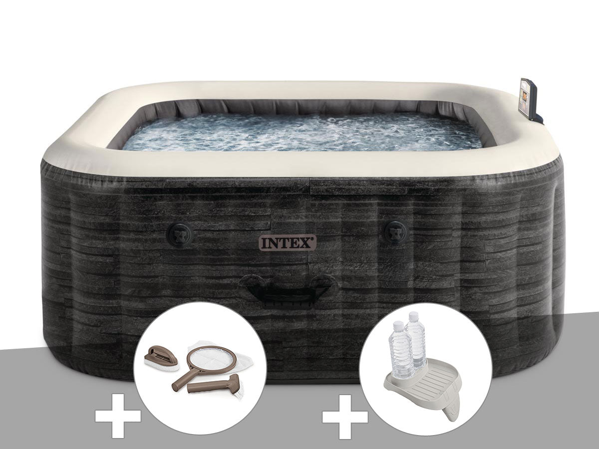 Spa gonflable PureSpa Ardoise carré Bulles 4 places - Intex