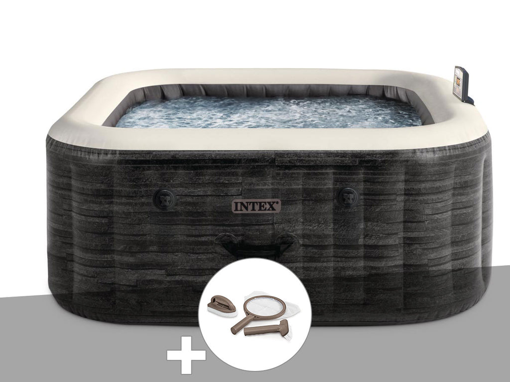 Spa gonflable PureSpa Ardoise carré Bulles 4 places - Intex