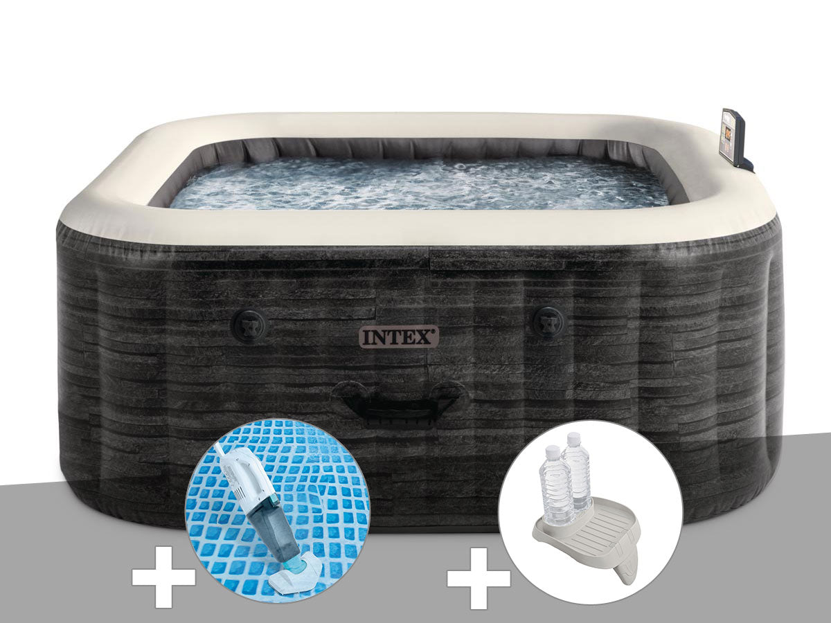 Spa gonflable PureSpa Ardoise carré Bulles 6 places - Intex