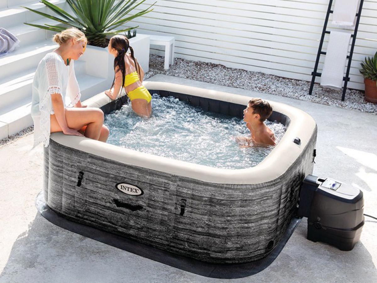 Spa gonflable PureSpa Ardoise carré Bulles 6 places - Intex