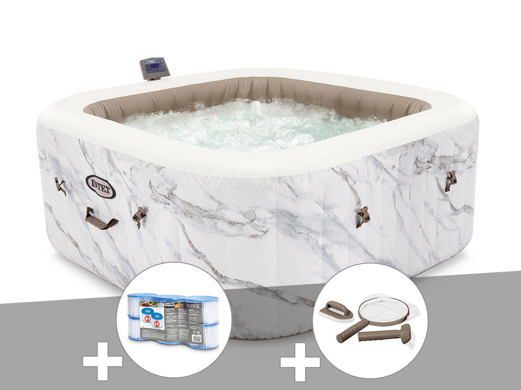 Spa gonflable PureSpa Calacatta carré Bulles 4 places - Intex