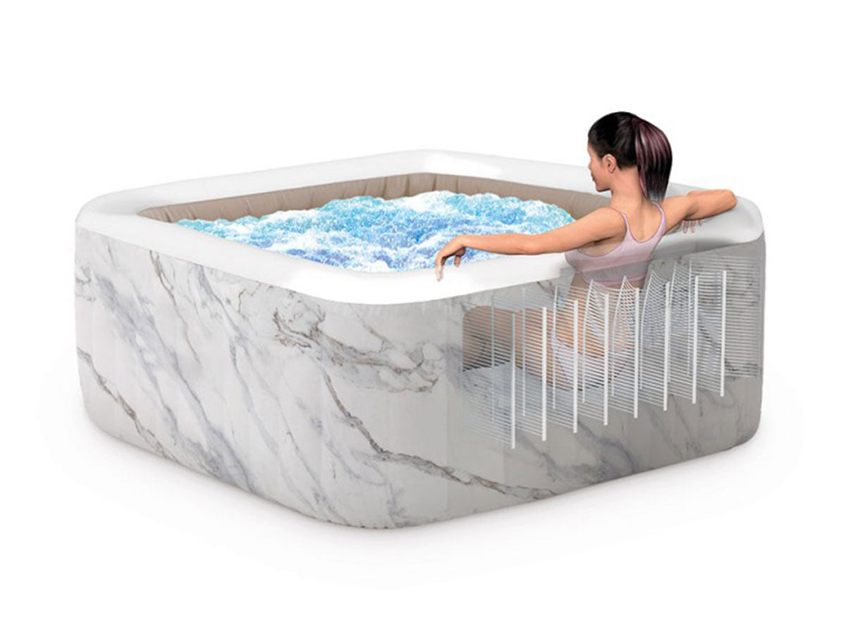 Spa gonflable PureSpa Calacatta carré Bulles 4 places - Intex