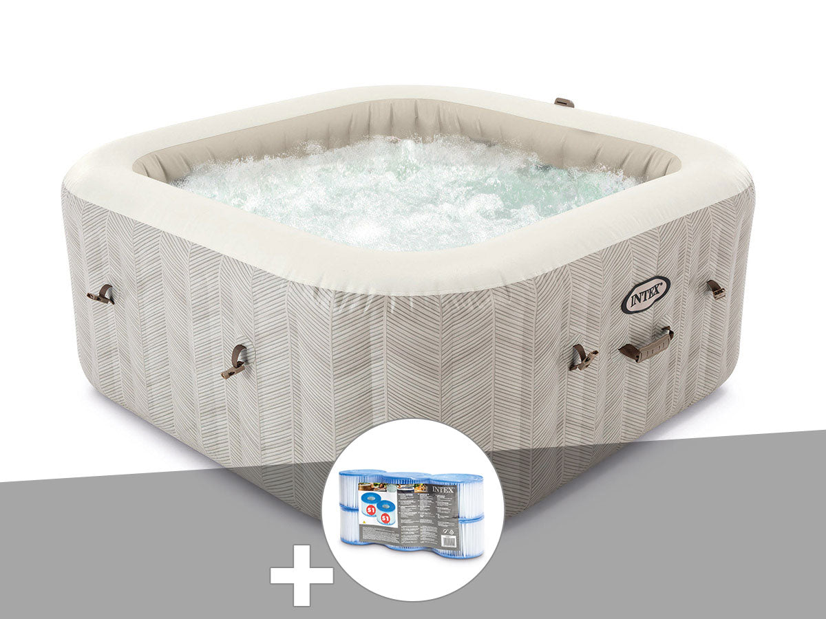 Spa gonflable PureSpa Chevron carré Bulles 6 places - Intex