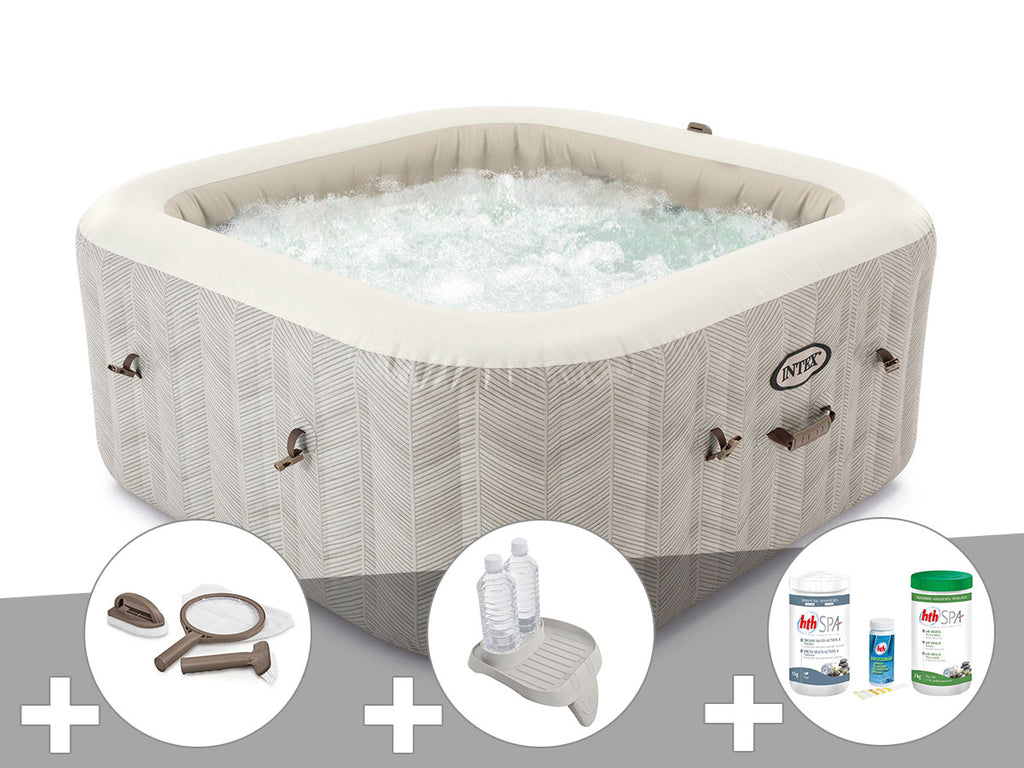 Spa gonflable PureSpa Chevron carré Bulles 6 places - Intex