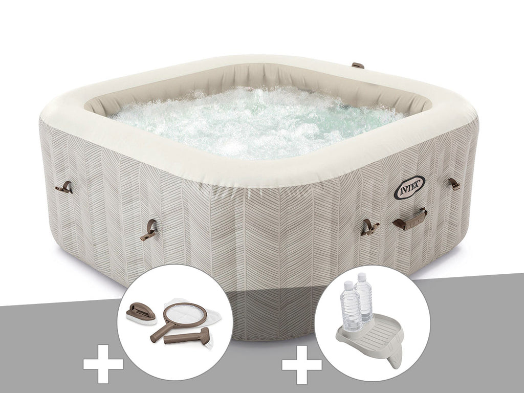 Spa gonflable PureSpa Chevron carré Bulles 6 places - Intex
