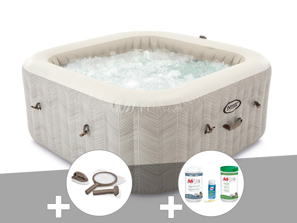 Spa gonflable PureSpa Chevron carré Bulles 6 places - Intex
