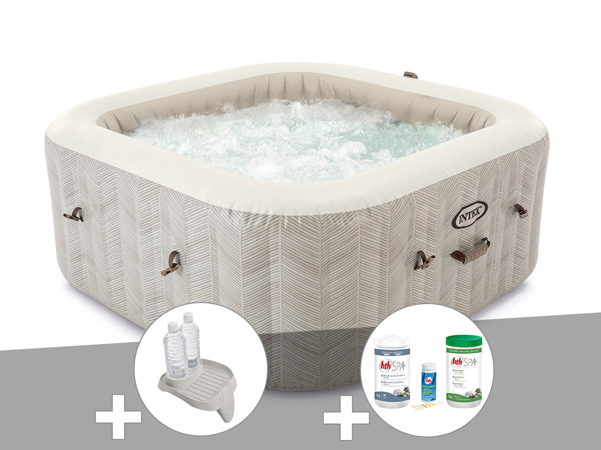 Spa gonflable PureSpa Chevron carré Bulles 6 places - Intex