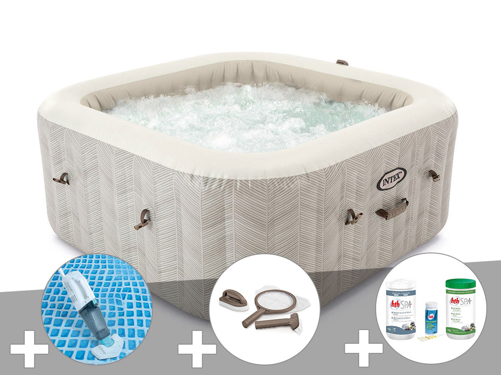 Spa gonflable PureSpa Chevron carré Bulles 6 places - Intex