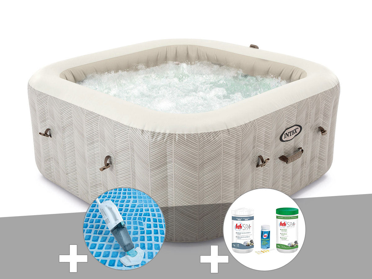 Spa gonflable PureSpa Chevron carré Bulles 6 places - Intex