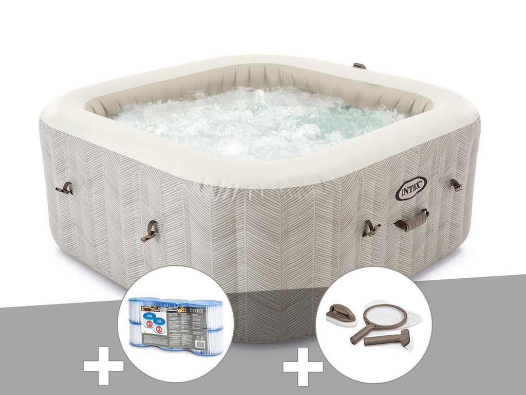 Spa gonflable PureSpa Chevron carré Bulles 6 places - Intex