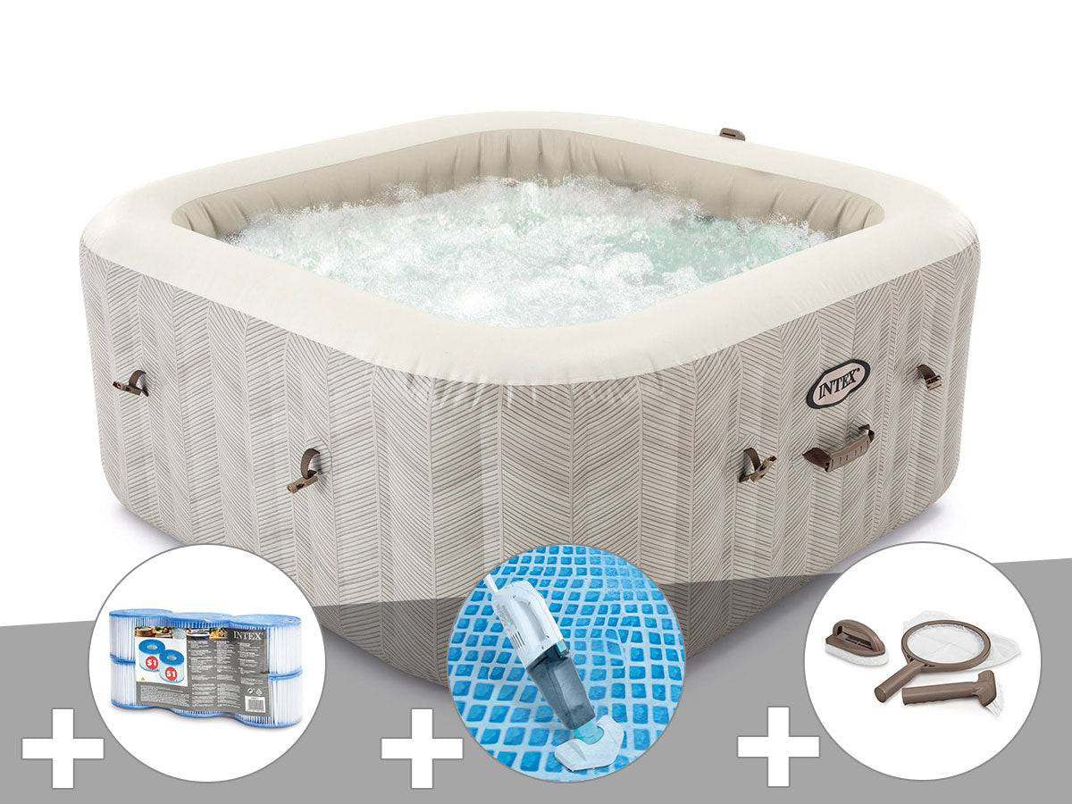 Spa gonflable PureSpa Chevron carré Bulles 6 places - Intex