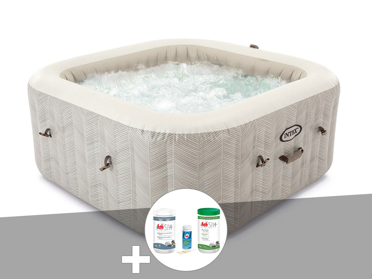 Spa gonflable PureSpa Chevron carré Bulles 6 places - Intex