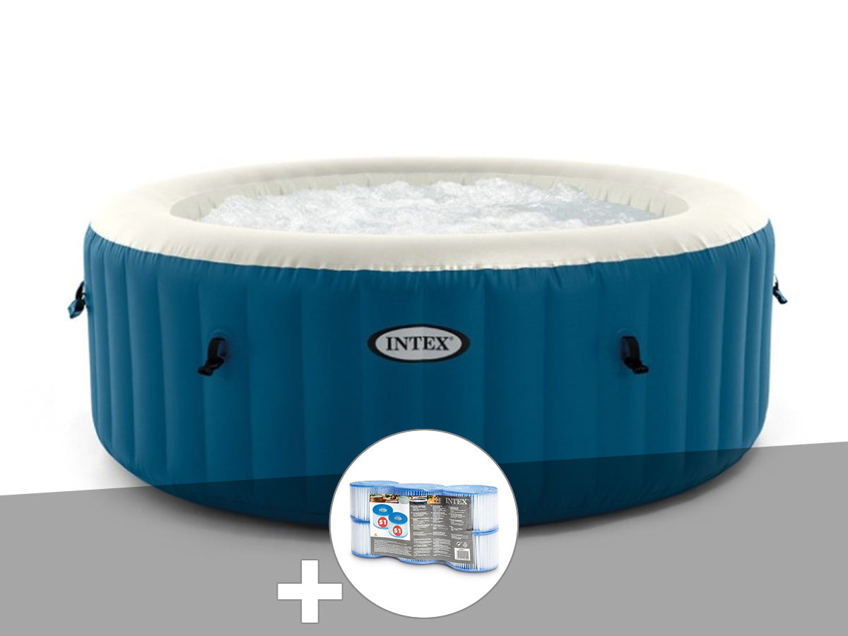 Spa gonflable PureSpa Blue One rond Bulles 2/4 places - Intex