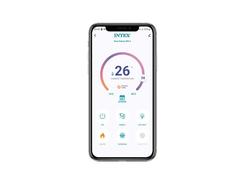 Spa gonflable PureSpa Galaxie rond Bulles avec LED 4 places - Intex