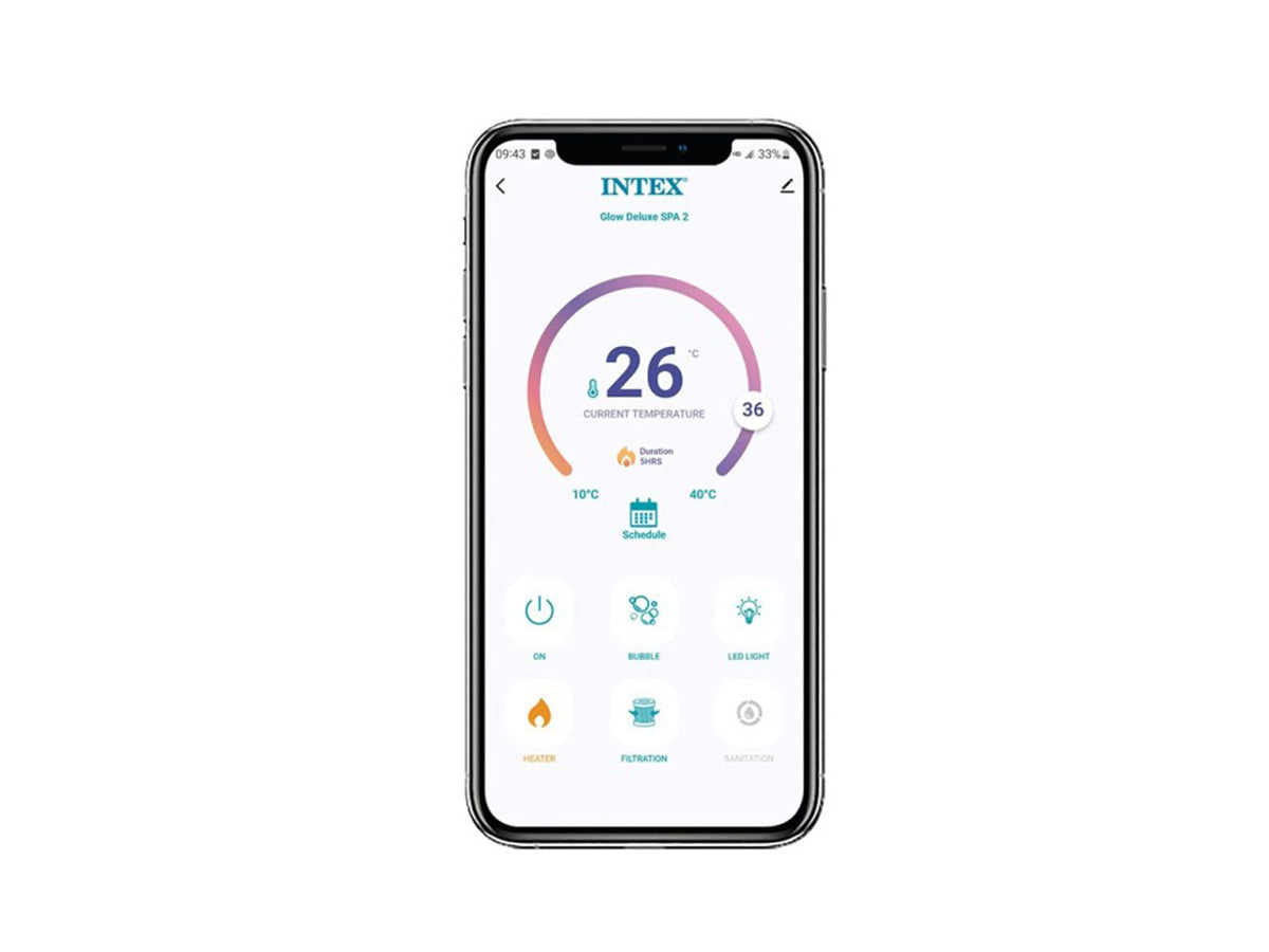 Spa gonflable PureSpa Galaxie rond Bulles avec LED 4 places - Intex