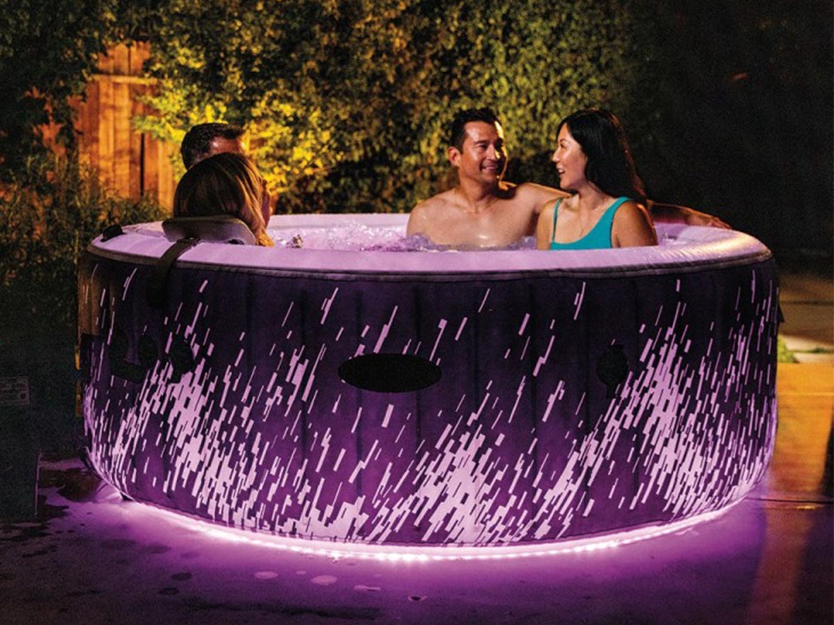 Spa gonflable PureSpa Galaxie rond Bulles avec LED 4 places - Intex