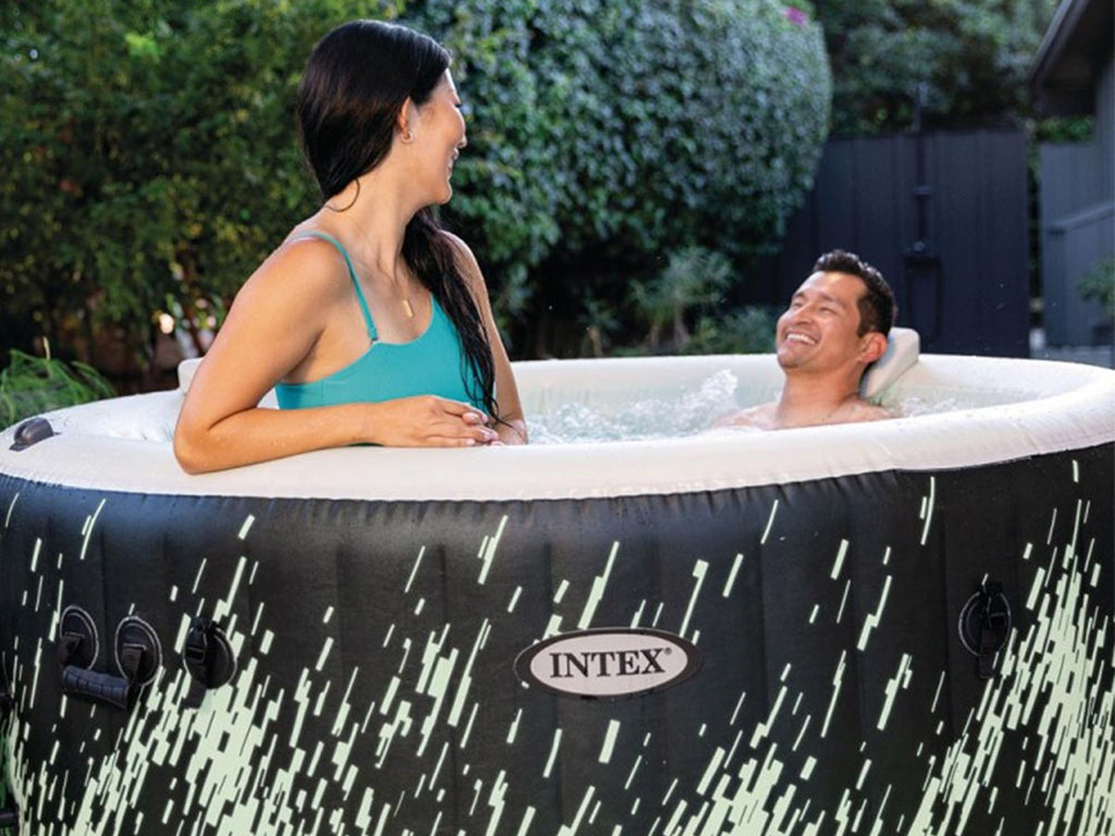 Spa gonflable PureSpa Galaxie rond Bulles avec LED 4 places - Intex