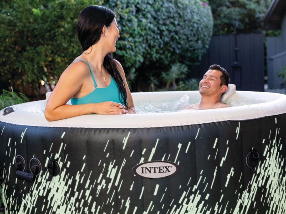 Spa gonflable PureSpa Galaxie rond Bulles avec LED 4 places - Intex